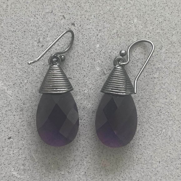 Mexx purple teardrop earrings - Picture 1 of 1